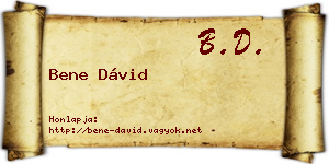 Bene Dávid névjegykártya
